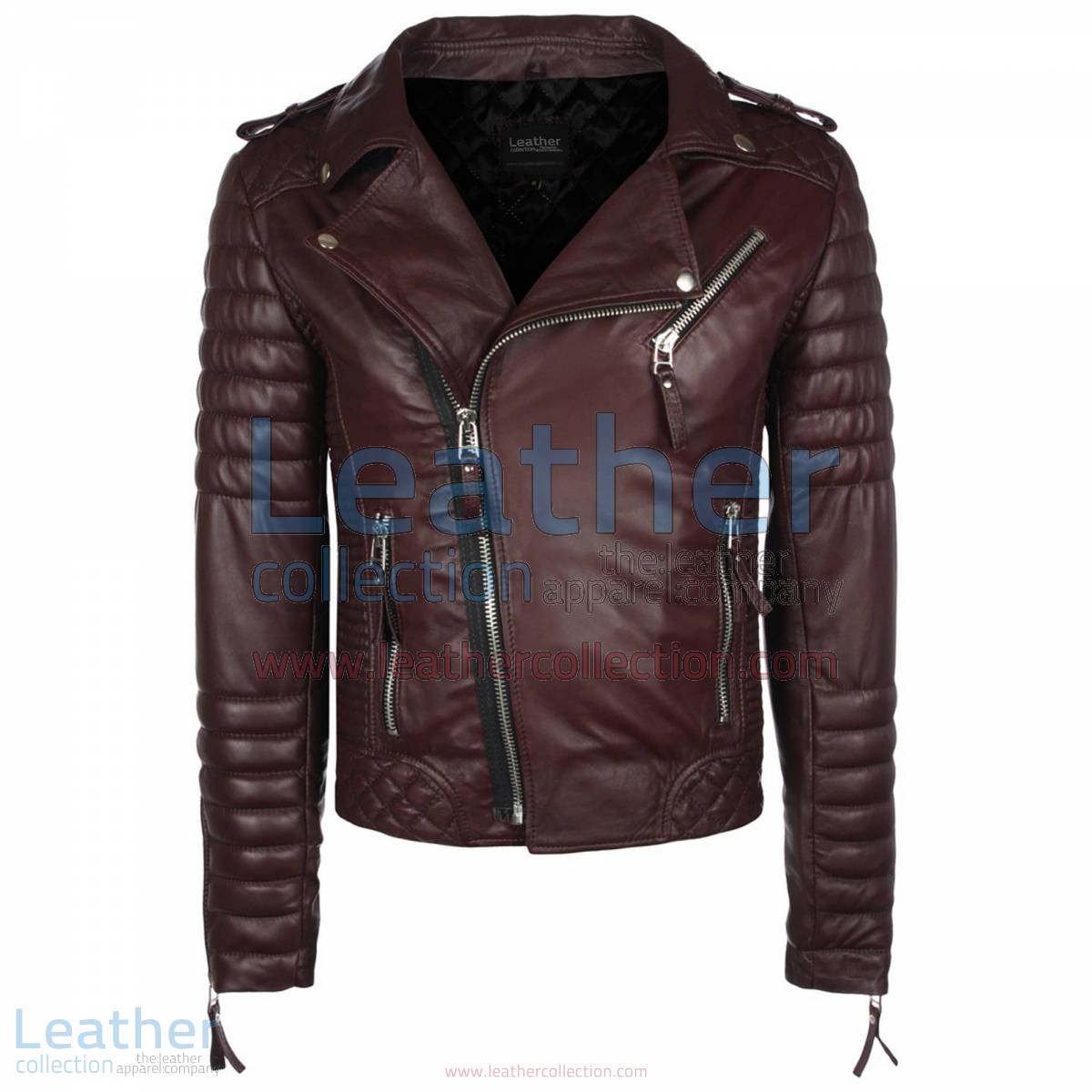 Biker Men Chocolate Brown Quilted Leather Jacket | chocolate brown jacket