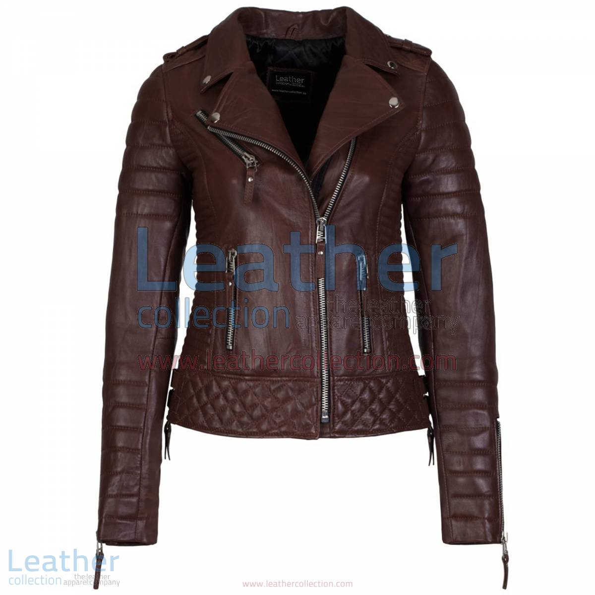 Biker Women Brown Quilted Leather Jacket | quilted leather jacket