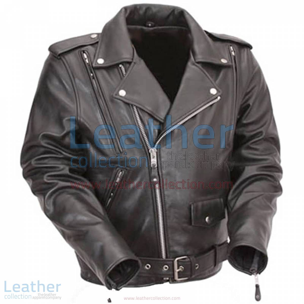 Black Leather Motorcycle Jacket with Exclusive Built-in Back Support | leather motorcycle jacket