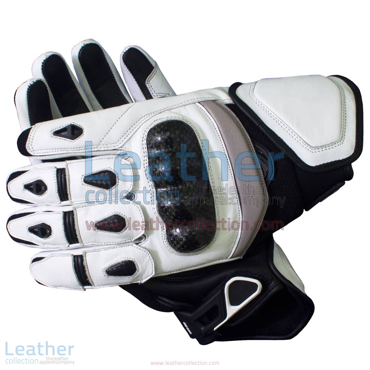 Black & White Short Motorcycle Gloves | short motorcycle gloves
