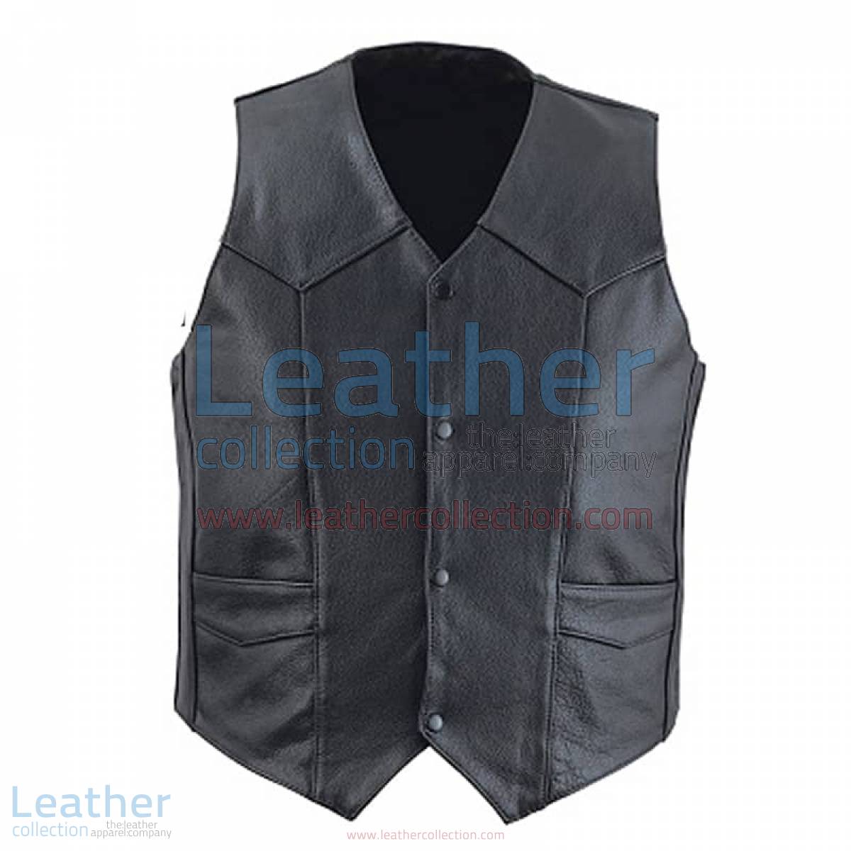 Classic Black Leather Vest for Men | leather vest for men