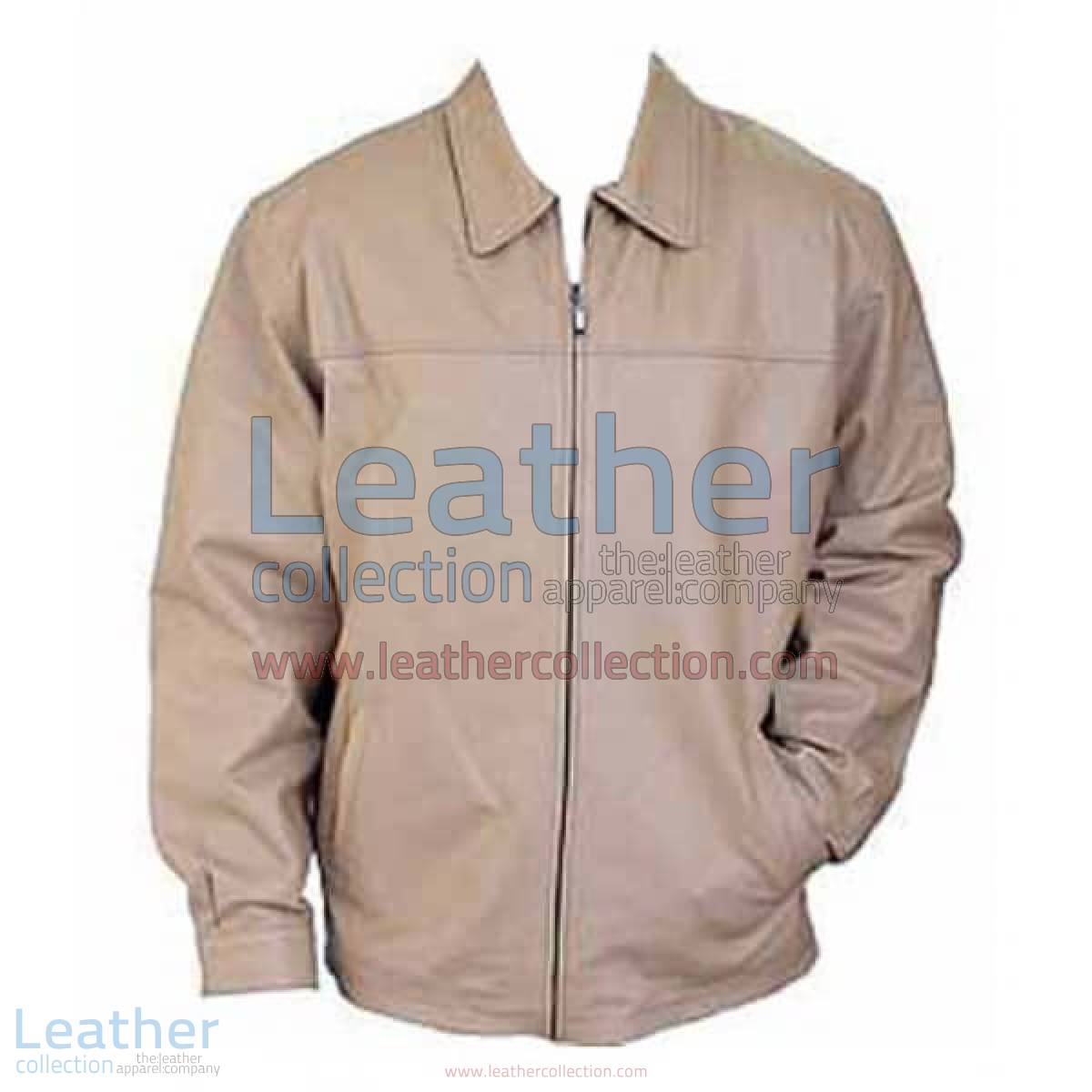 Classic Fashion Mens Beige Leather Jacket | mens beige leather jacket