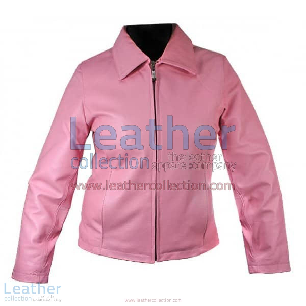 Classic Ladies Pink Leather Jacket | ladies pink leather jacket