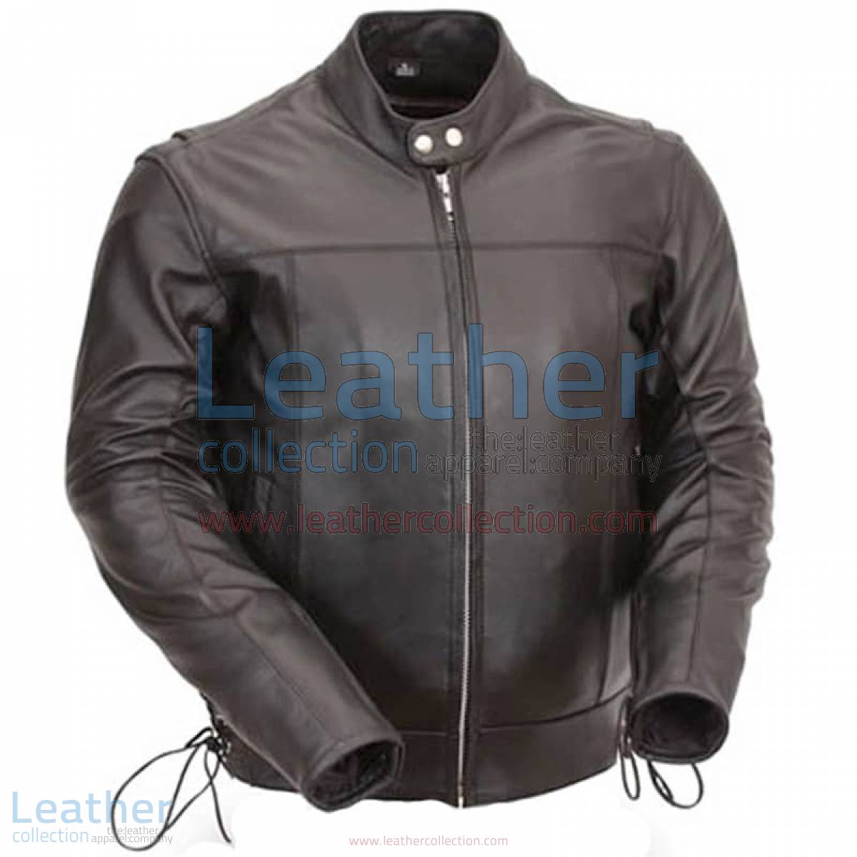 Classic Leather Scooter Jacket with Side Laces | leather scooter jacket
