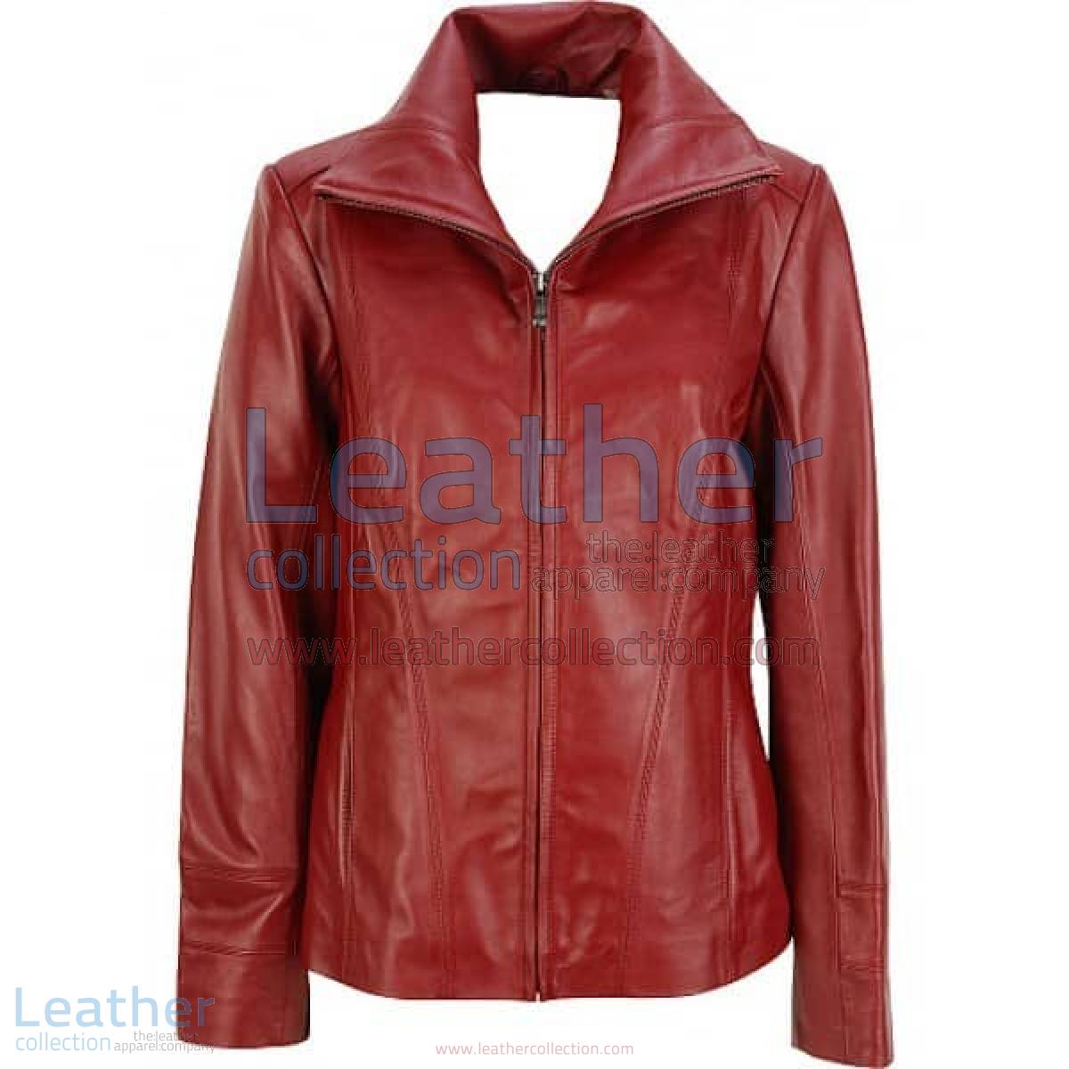 Dark Red Leather Fashion Jacket | leather fashion jacket
