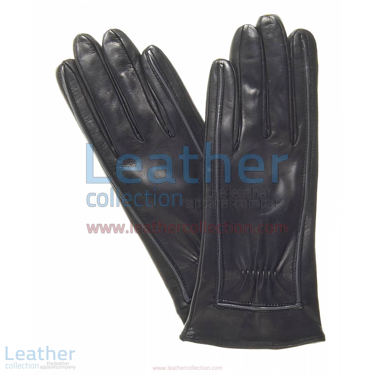 Decorative Stitching Ladies Black Leather Gloves | ladies black leather gloves