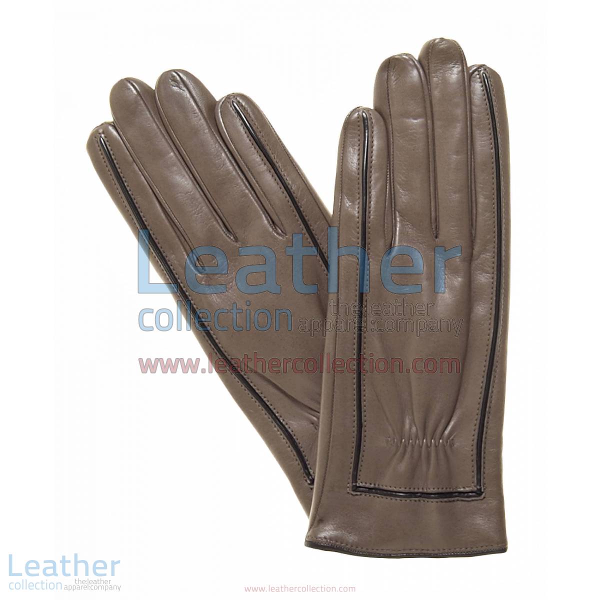 Decorative Stitching Ladies Brown Leather Gloves | ladies brown leather gloves