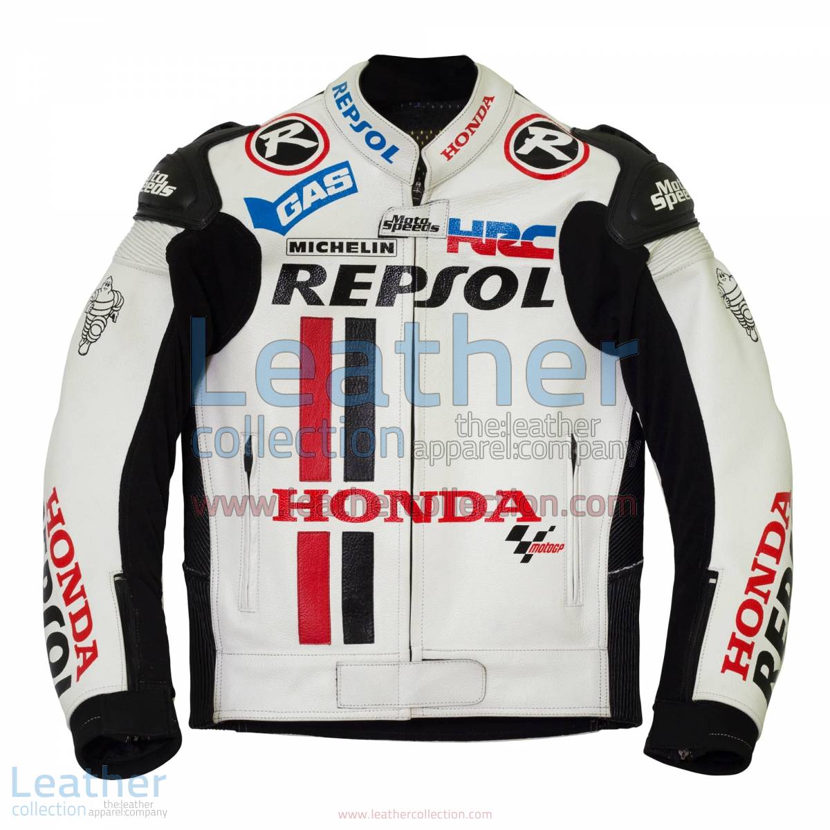 Honda Repsol White Leather Race Jacket | Honda Repsol jacket