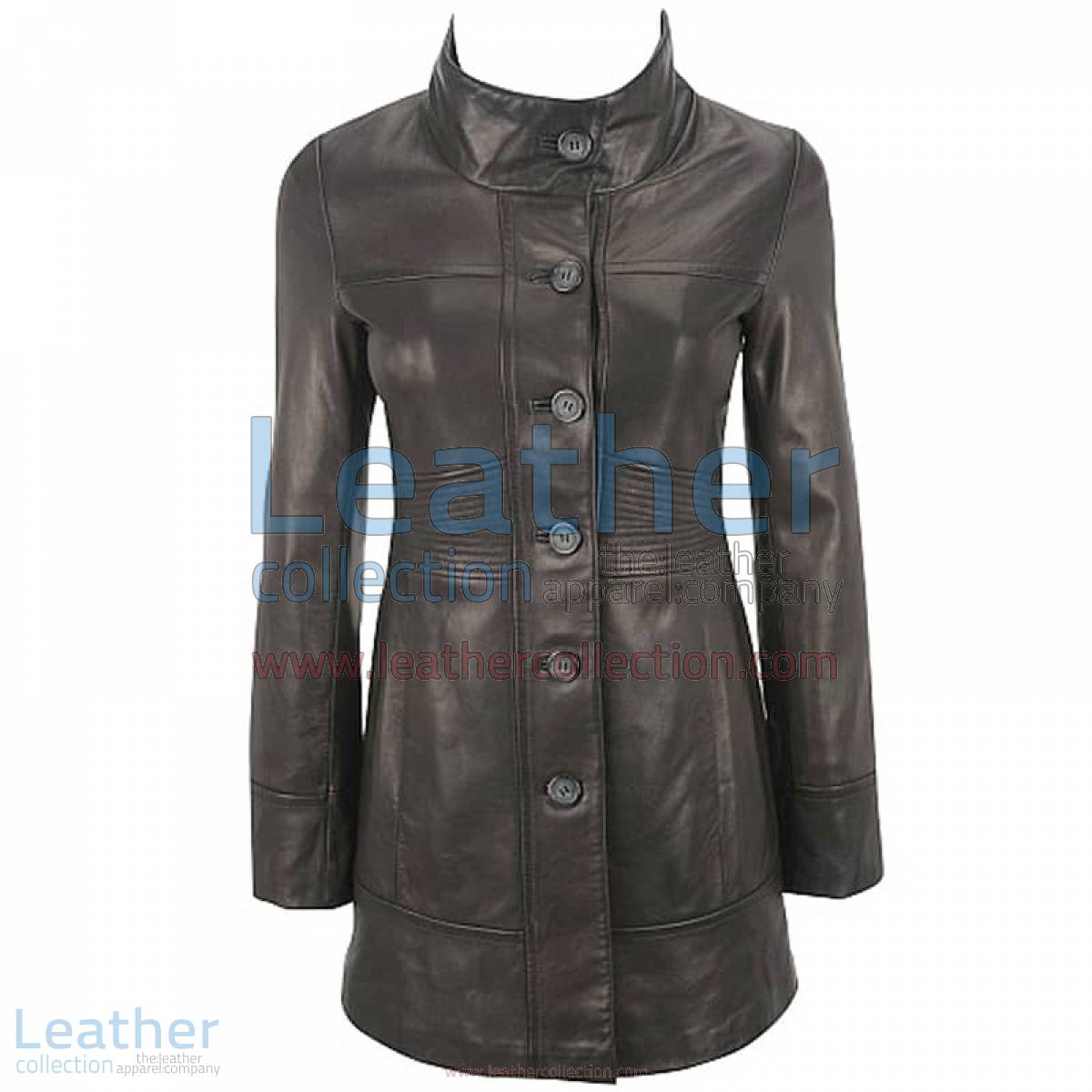 Ladies 3/4 Length Coat With Trapunto Stitched Waist | ladies coat