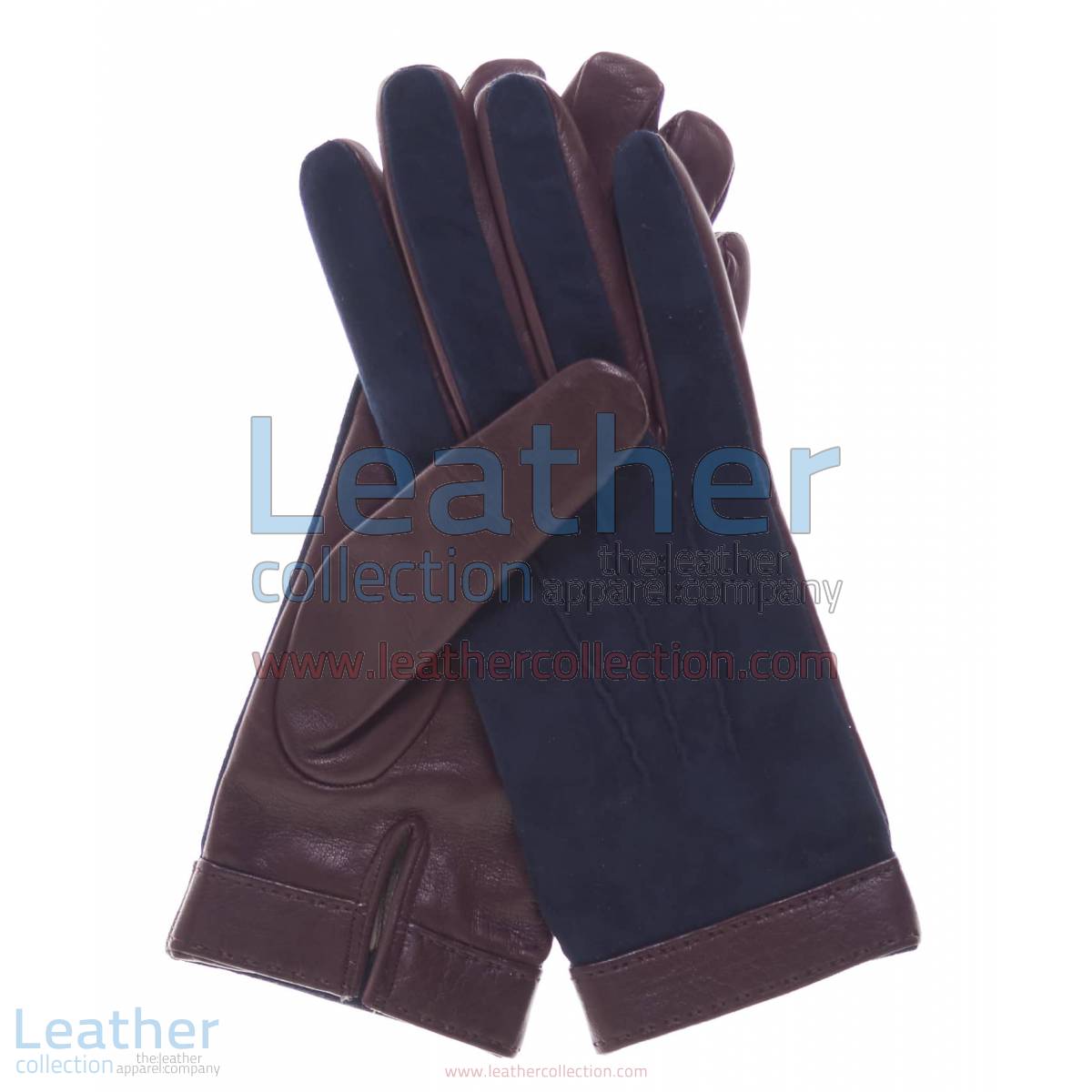 Ladies Blue Suede and Lambskin Gloves | blue suede gloves