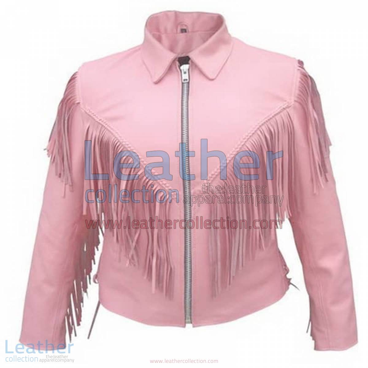 Ladies Pink Jacket with Fringe | jacket with fringe
