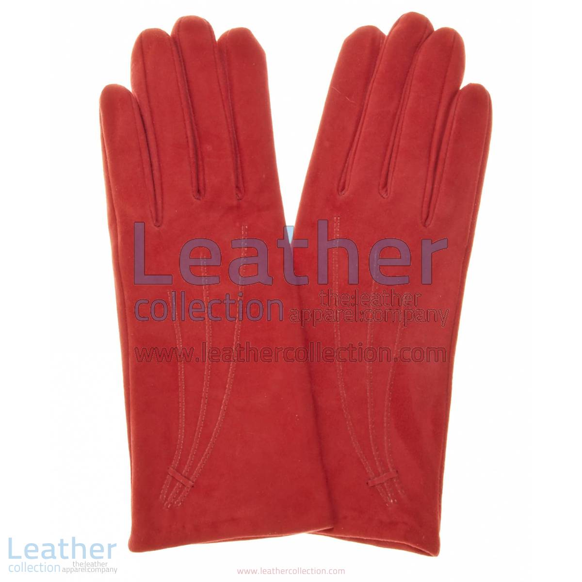 Ladies Red Suede Gloves with Cashmere Lining | red suede gloves