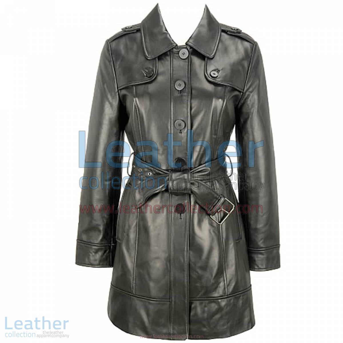 Leather 3/4 Length Asymmetrical Coat | asymmetrical coat