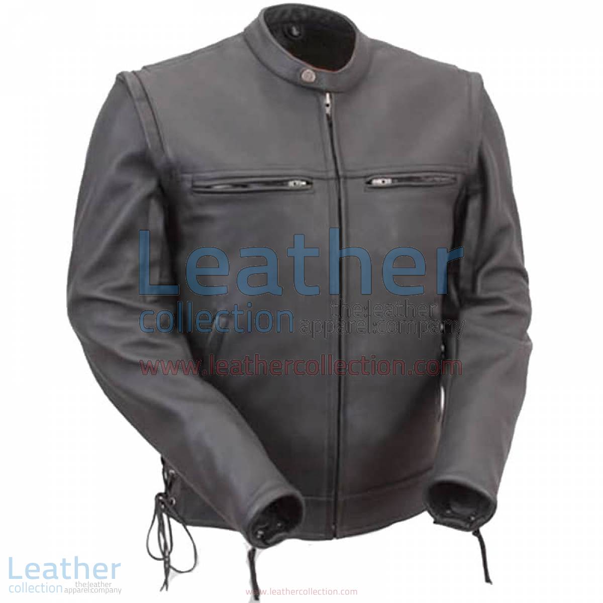Leather Moto Jacket with Zip-Off Sleeves | zip off sleeve jacket