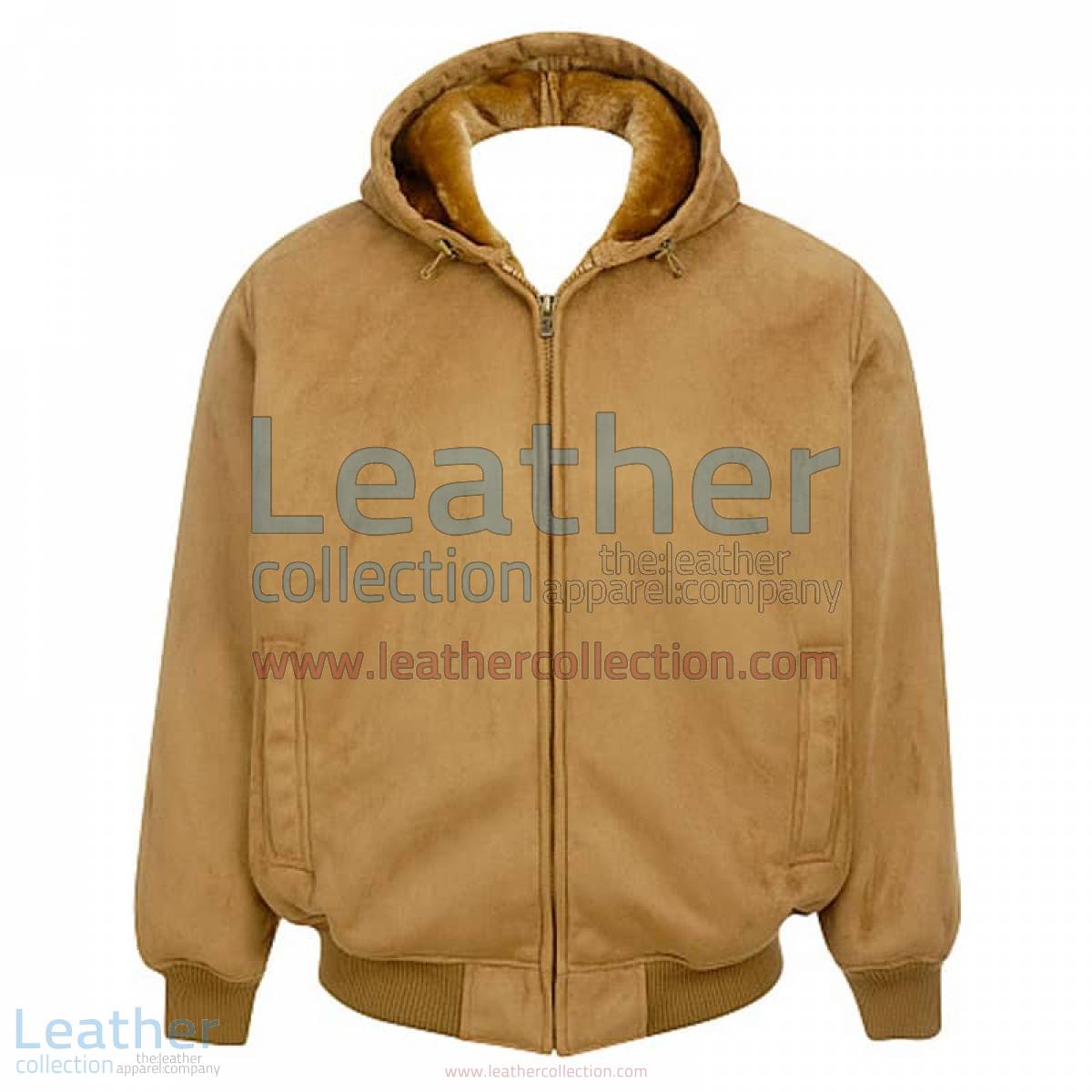 Leather Shearling Hooded Bomber | shearling bomber