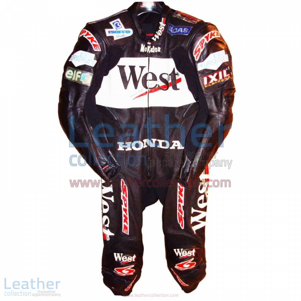 Loris Capirossi Honda GP 2001 Motorcycle Leathers | honda motorcycle leathers