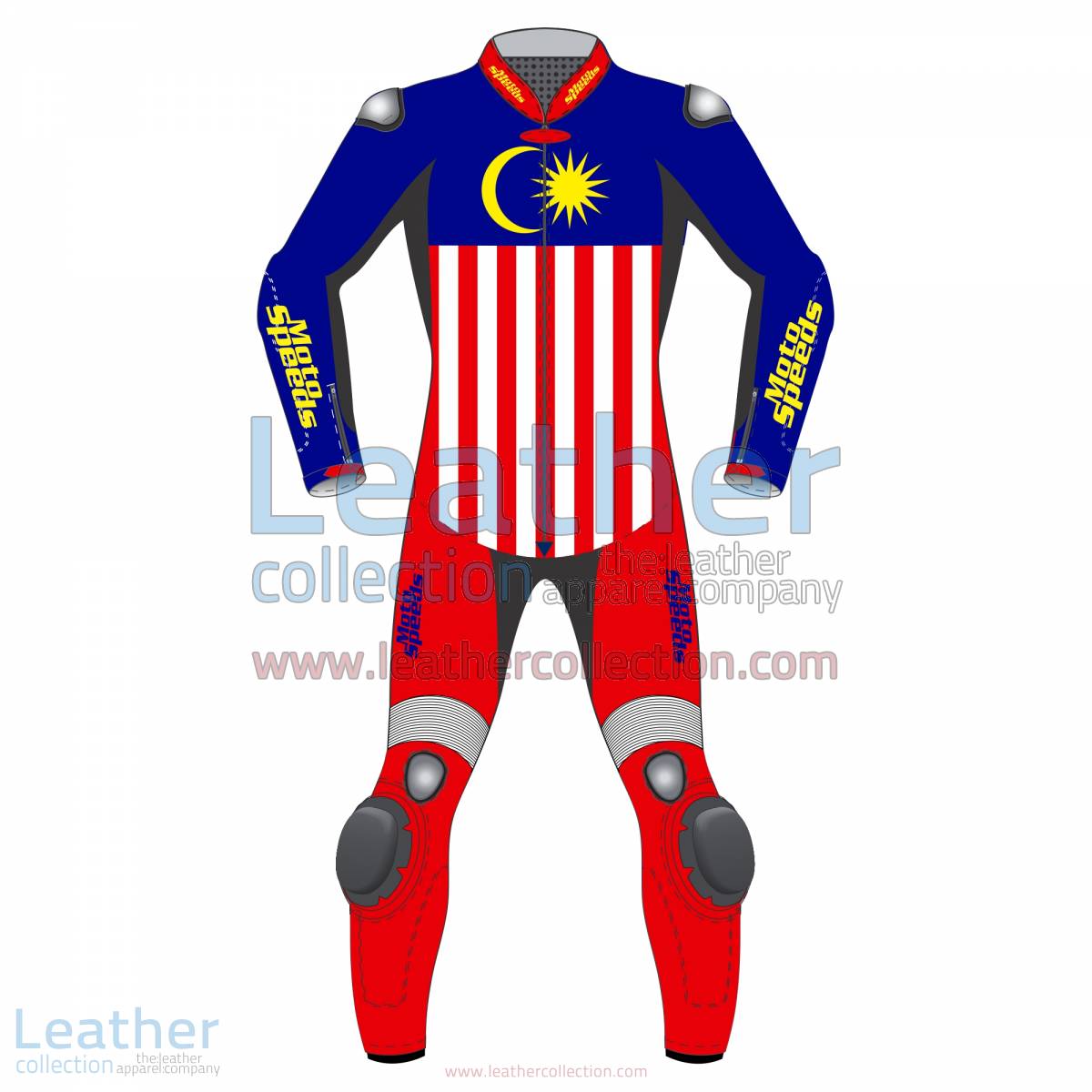 Malaysia Flag Leather Motorbike Suit | leather suit