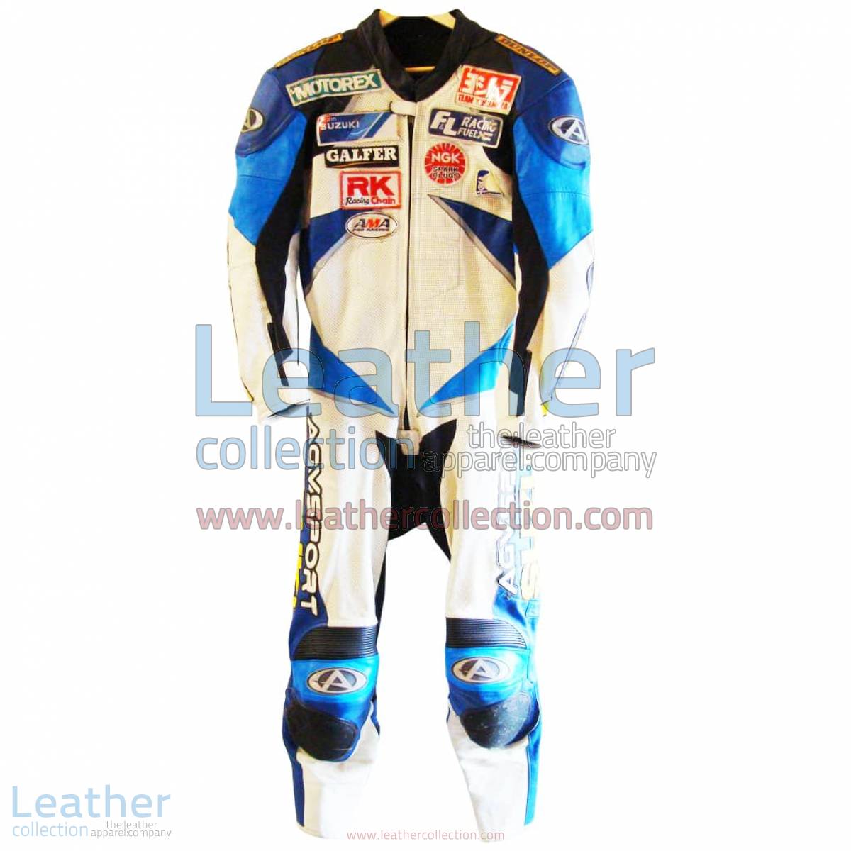 Mat Mladin Suzuki Motorcycle AMA 2002 Leathers | suzuki motorcycle leathers