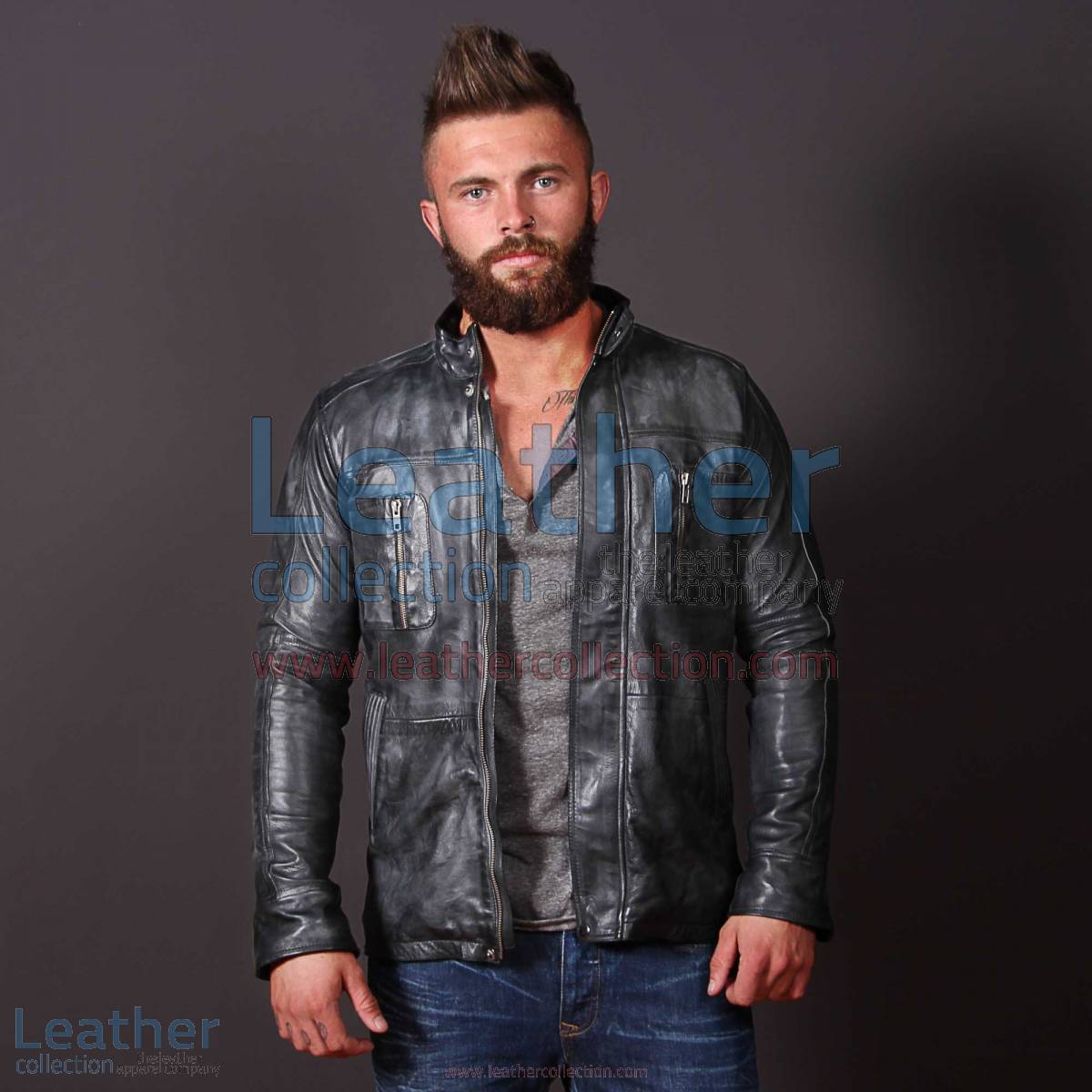 Men Casual Fashion Leather Frost Jacket | frost jacket