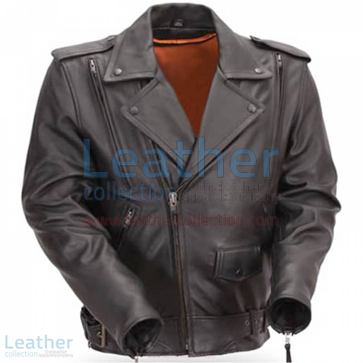 Mens Classic Motorcycle Jacket with Gun Metal Hardware | classic motorcycle jacket