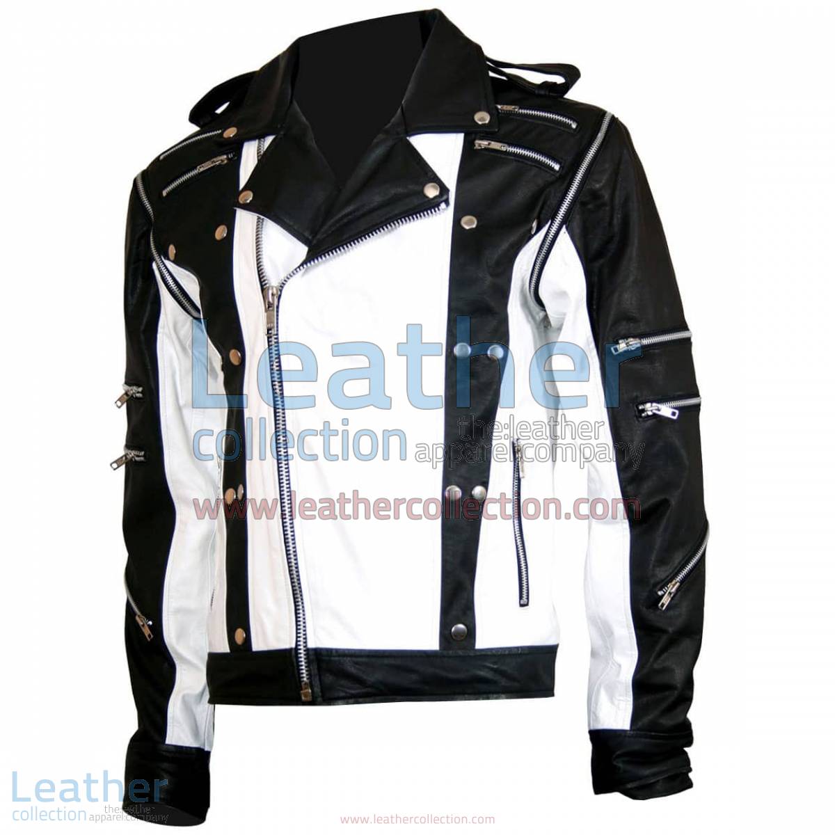 Michael Jackson Pepsi Black & White Leather Jacket | michael jackson jacket