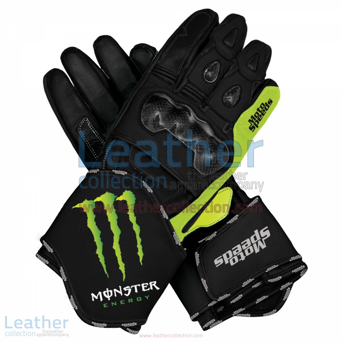 Monster Motorbike Leather Race Gloves | Monster motorcycle leather race gloves