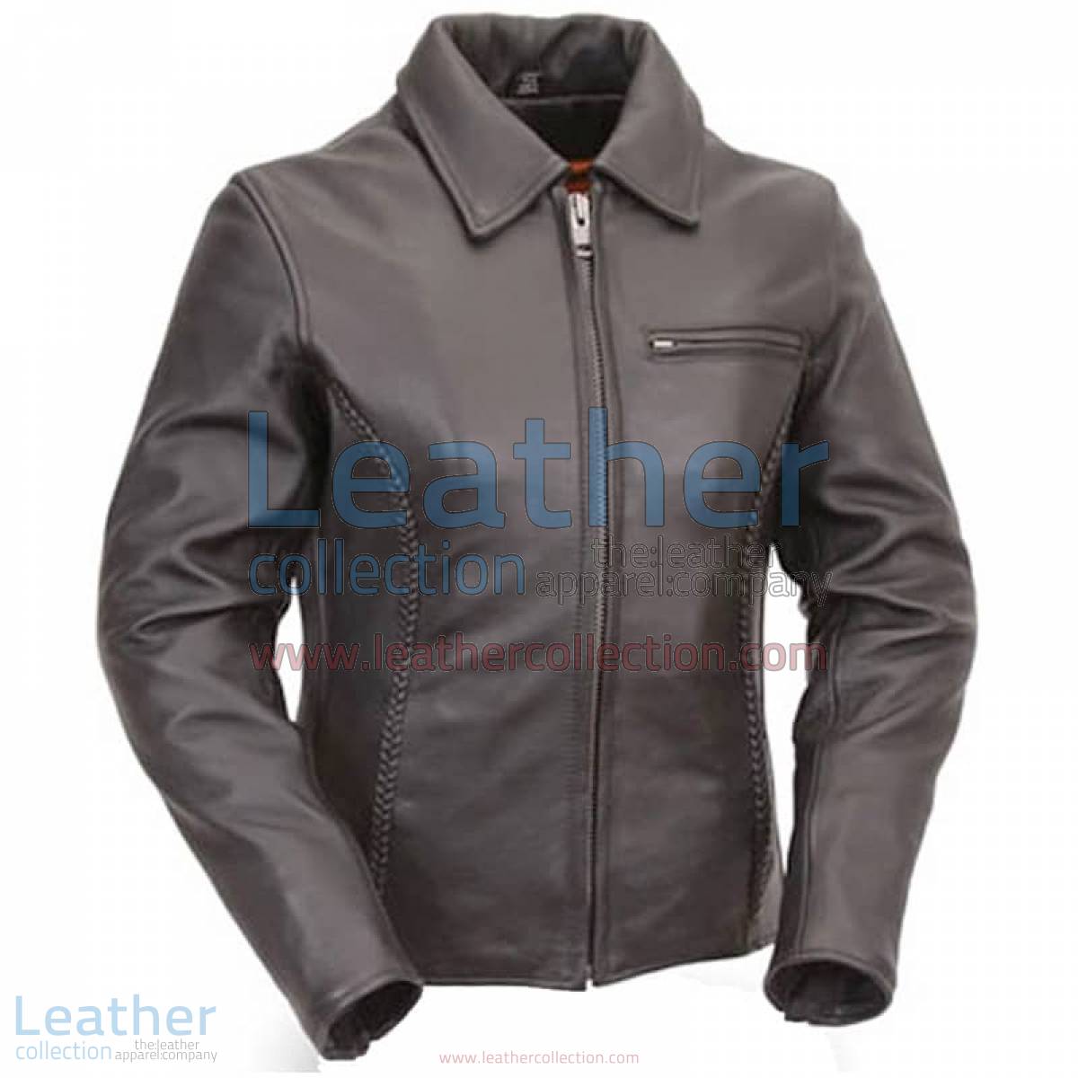 Premium Black Naked Leather Braided Cruiser Motorcycle Jacket | cruiser motorcycle jacket