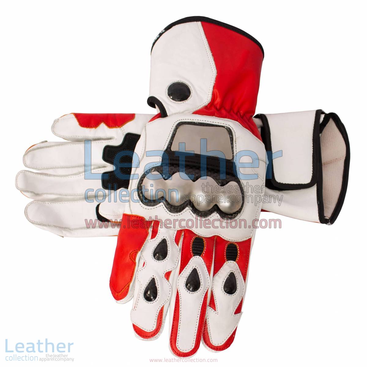 Red and White Motorcycle Leather Gloves | motorcycle gloves