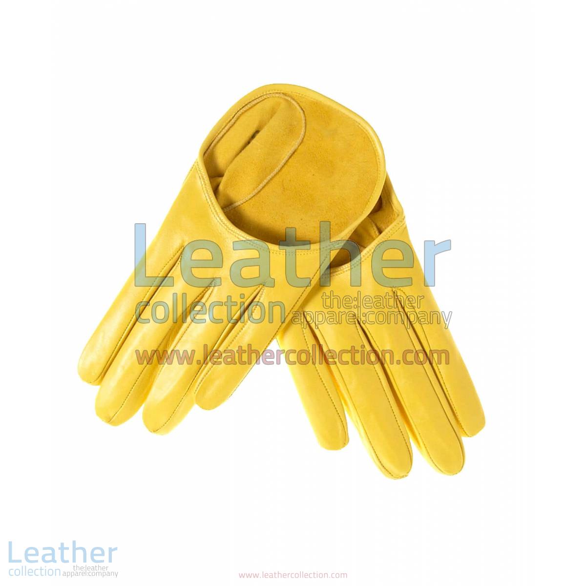 Short Yellow Fashion Leather Gloves | short yellow gloves