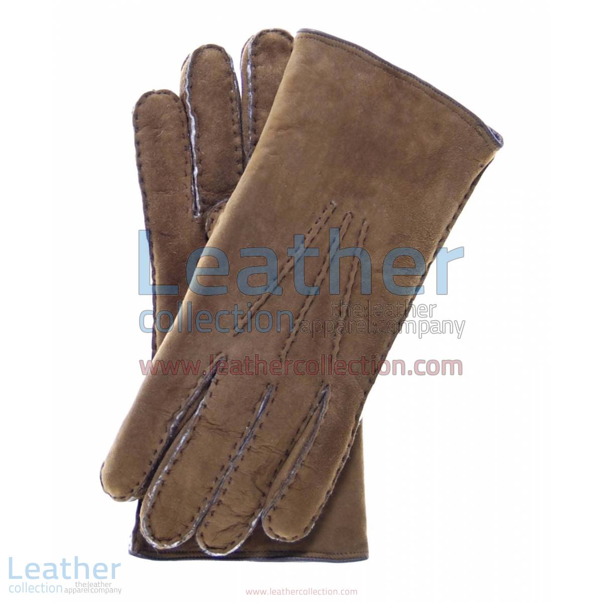 Sueded Lamb Shearling Brown Fashion Gloves | brown gloves