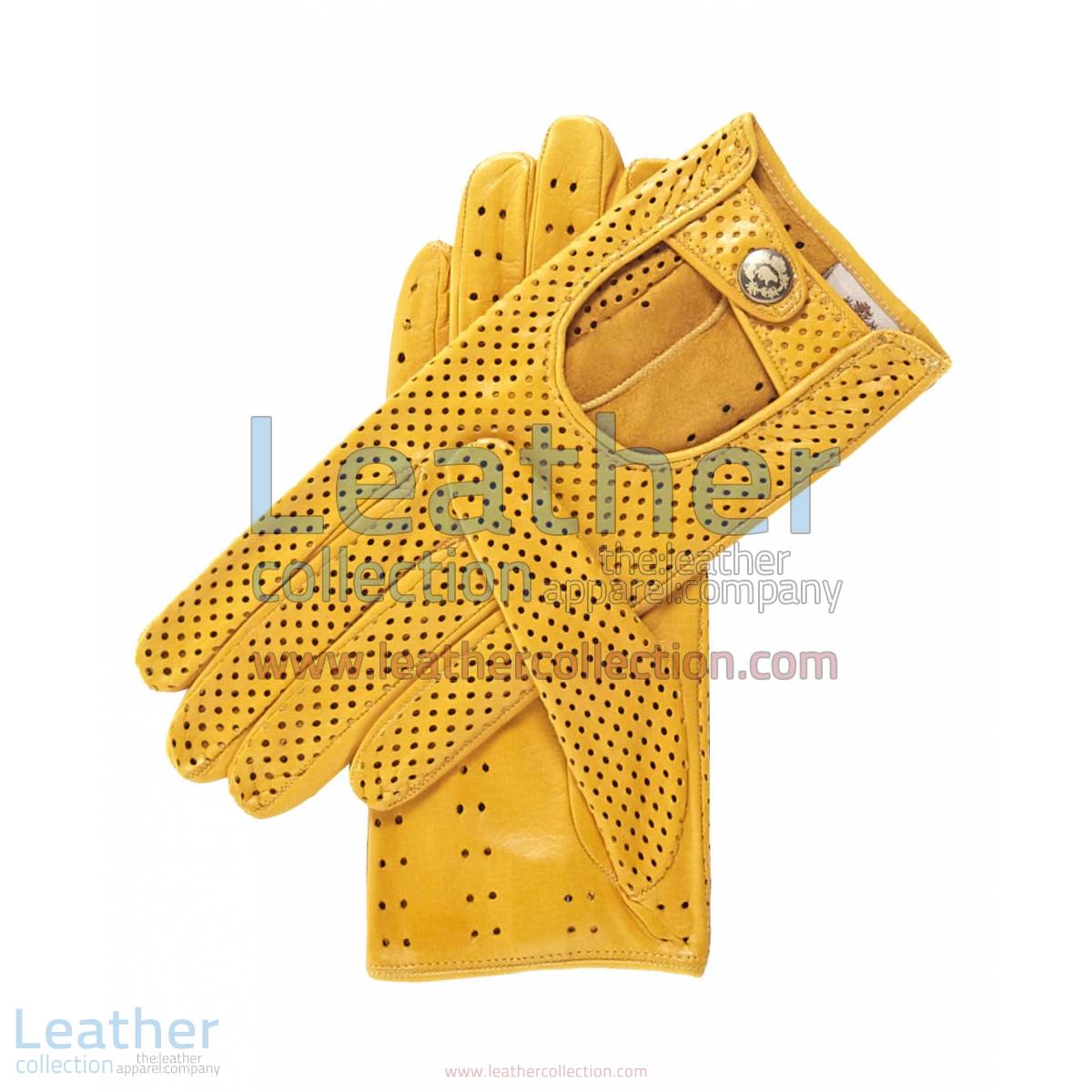 Ventilated Yellow Driving Gloves Ladies | yellow driving gloves