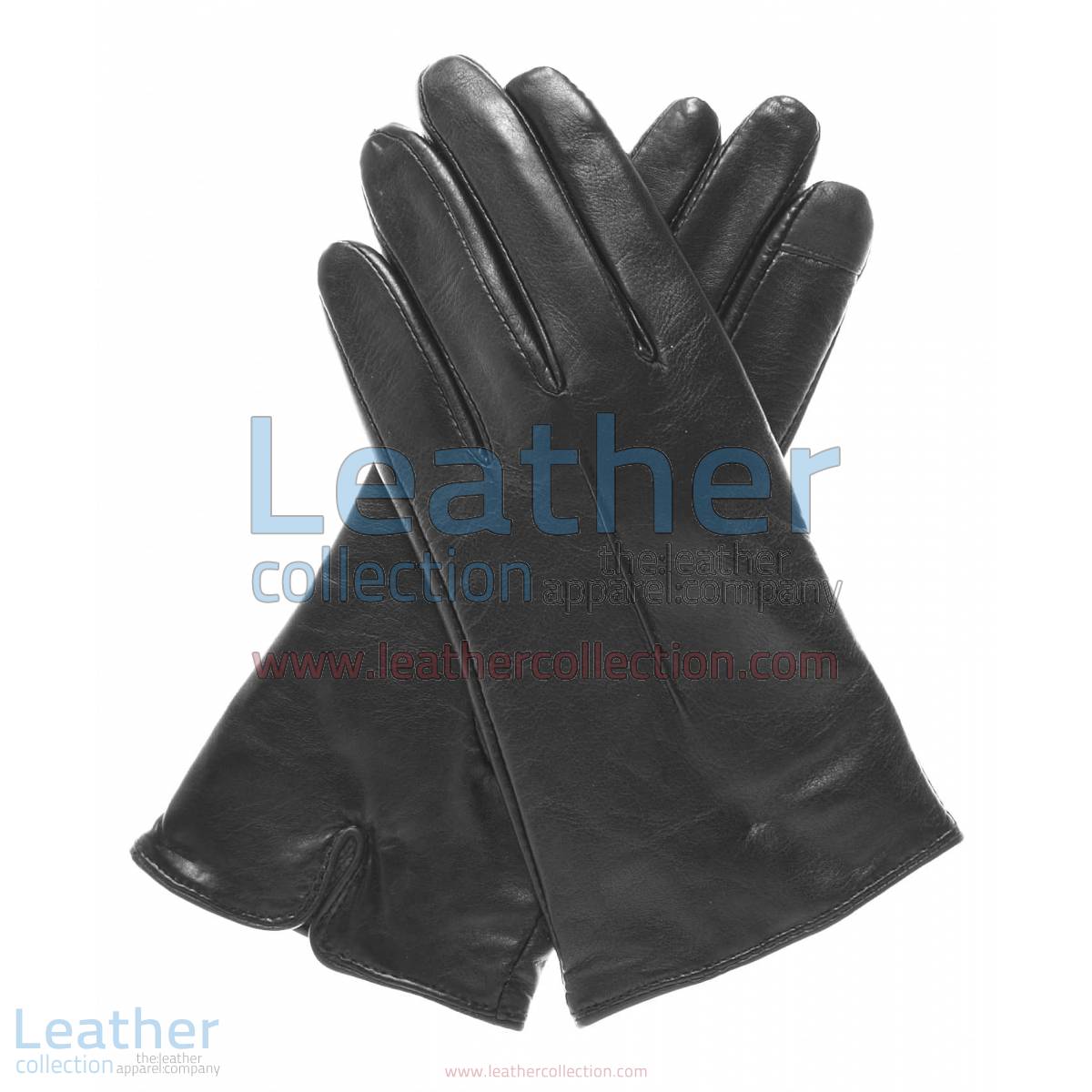 Wool Lined Ladies Black Leather Gloves | wool lined gloves