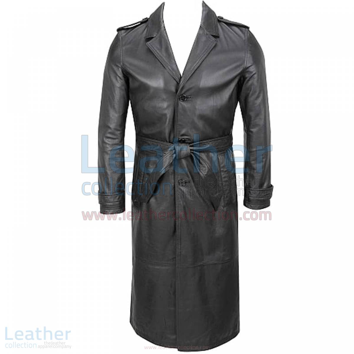leather long jacket mens