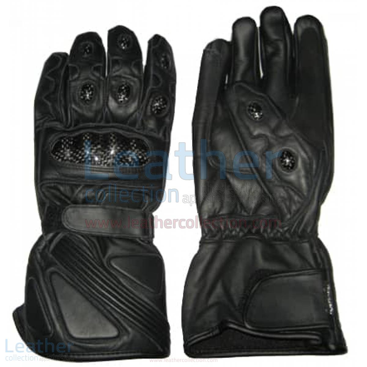 Bravo Black Leather Riding Gloves