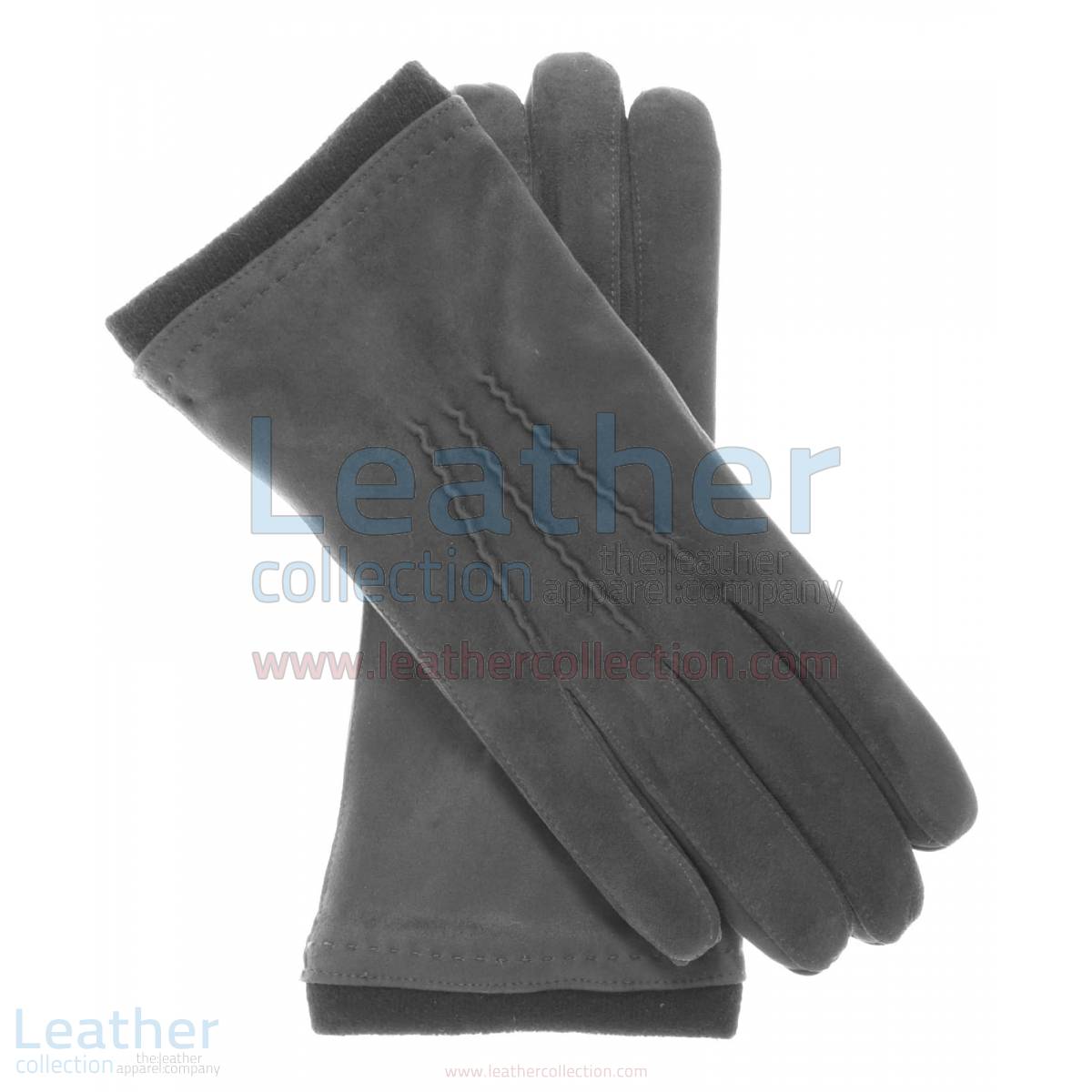 Cashmere Wool Lined Grey Suede Gloves