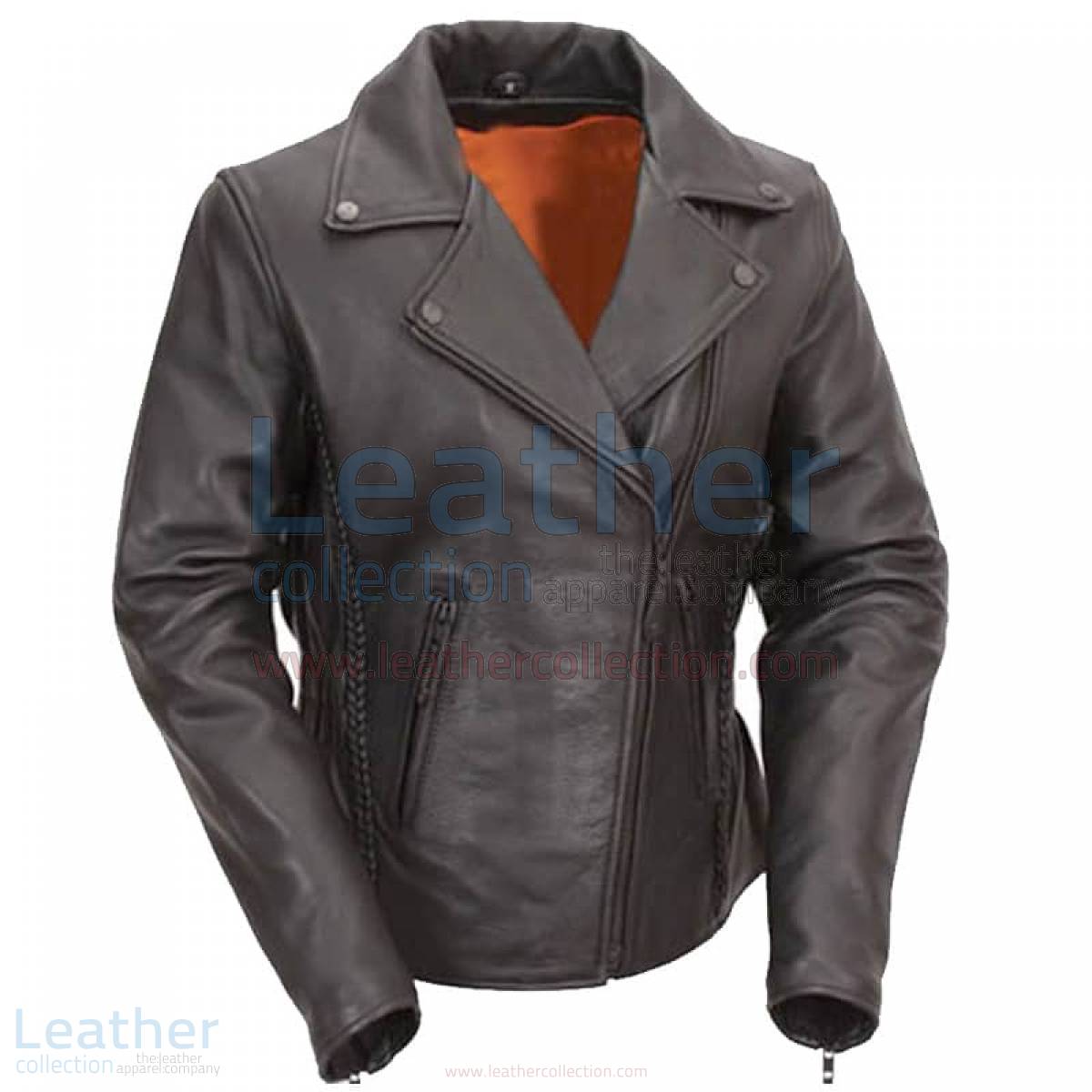 ladies leather biker jacket