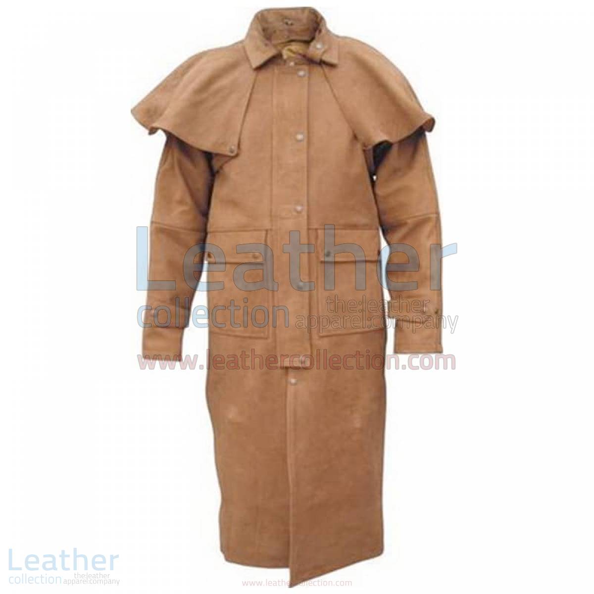 leather coat mens long
