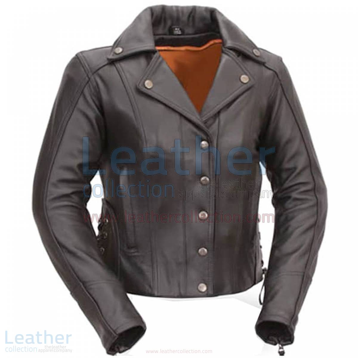 Modern Motorcycle Jacket with Snap Front