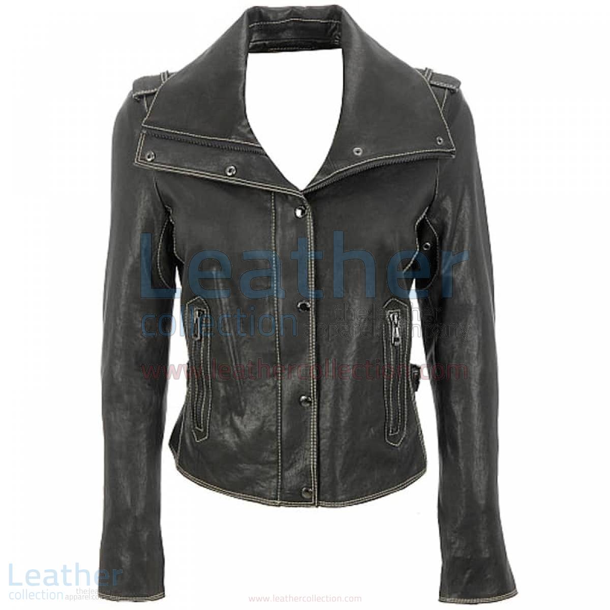 Wing Collar Jacket Leather