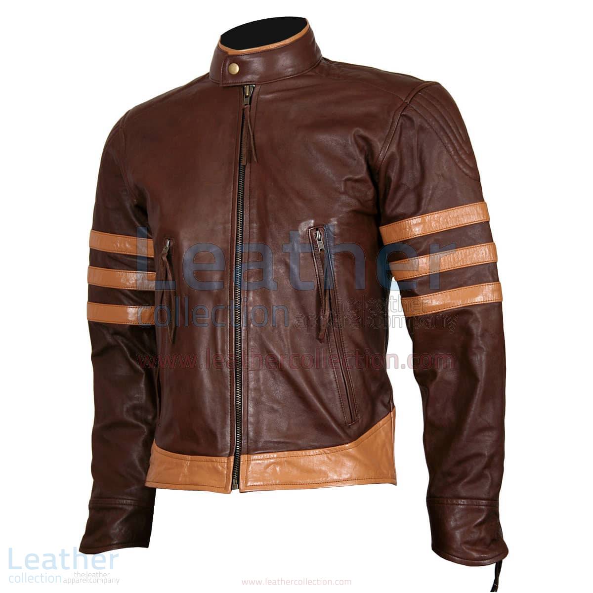 brown biker leather jacket